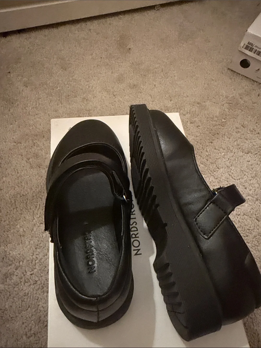 Nordstrom Kids Black Mary Jane Strap Dress Shoes